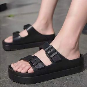 Platform slide on sandals